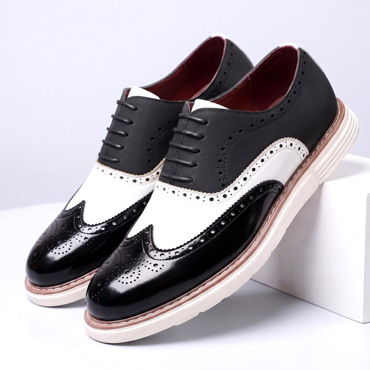 Adwin - Polished Two-Tone Oxford Shoes