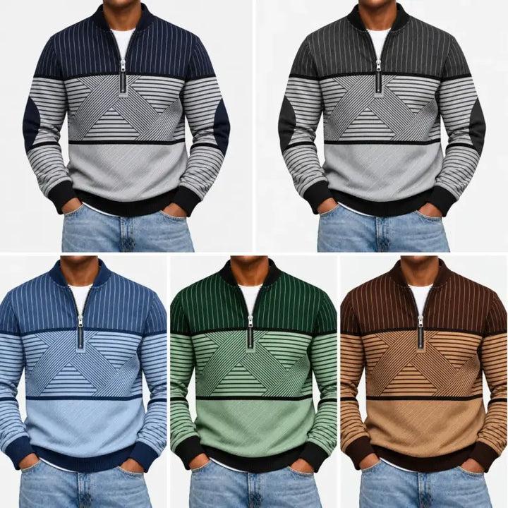 Ifan - Geometric Half Zip Jumper