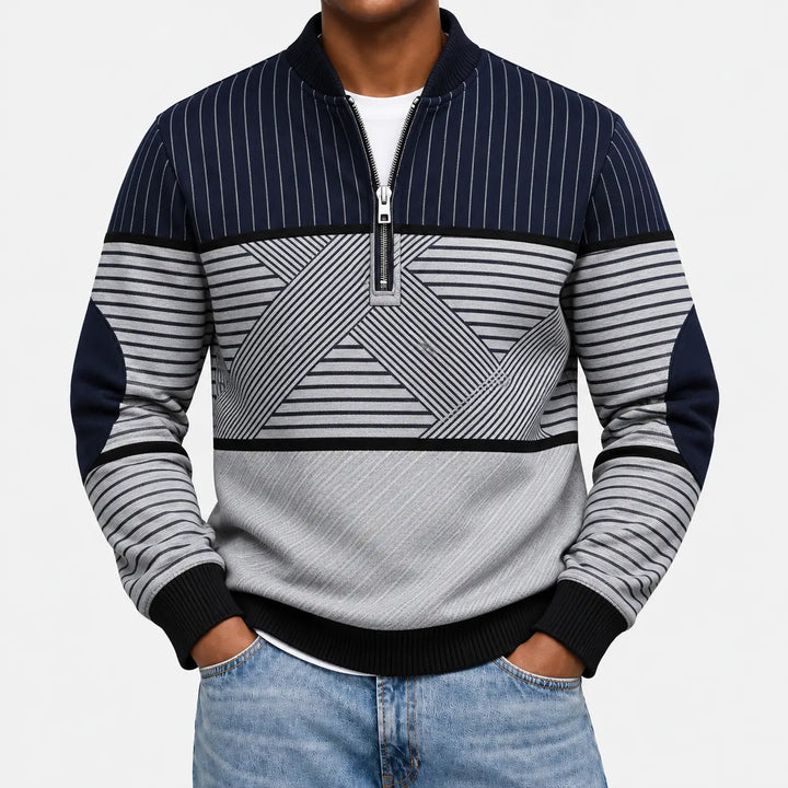 Ifan - Geometric Half Zip Jumper